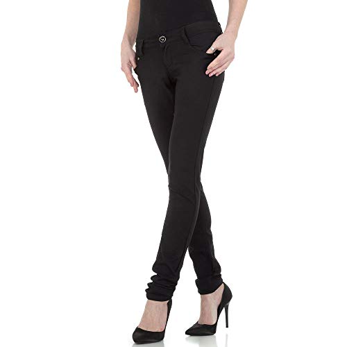 Ital Design Damen Low Chino Hose M. Sara Denim Gr. 27 Schwarz von Ital Design