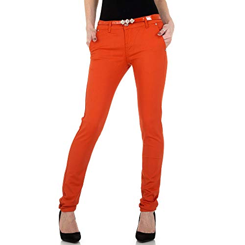 Ital Design Damen Low Chino Hose M. Sara Denim Gr. 30 Orange von Ital Design