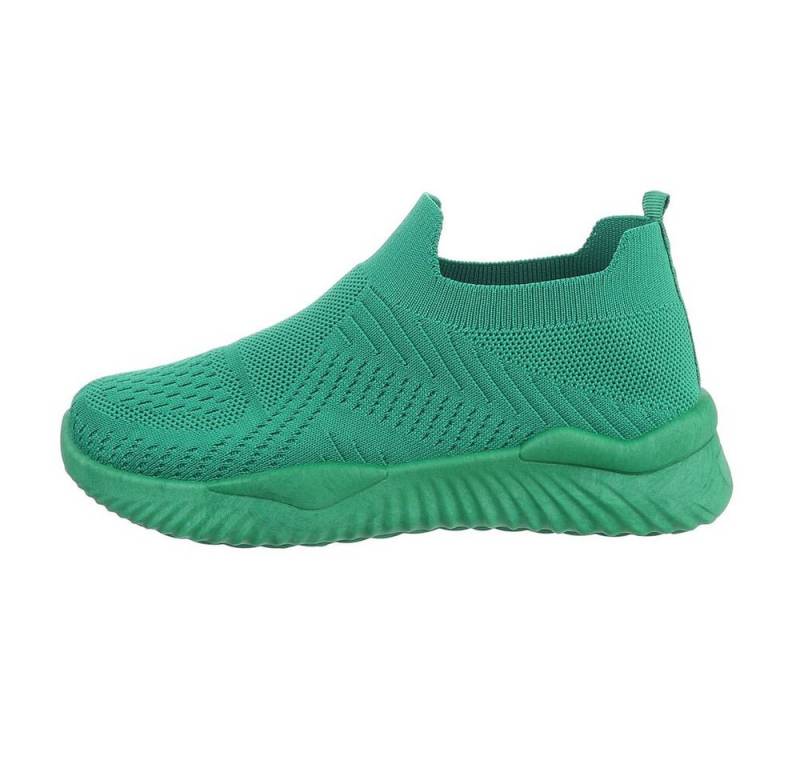 Ital-Design Damen Low-Top Freizeit Slipper (82285381) Flach Sneakers Low in Grün von Ital-Design