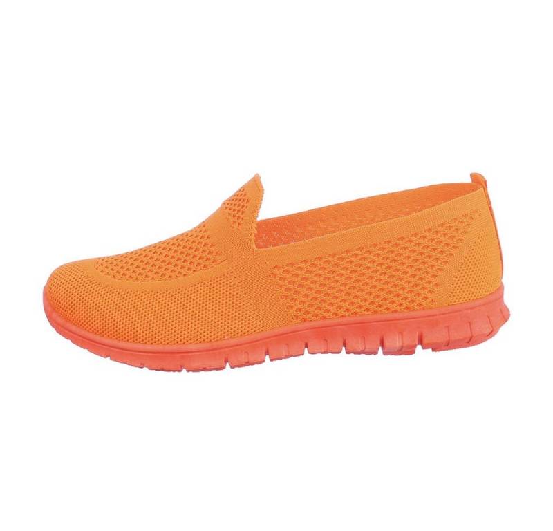 Ital-Design Damen Low-Top Freizeit Slipper (82285435) Flach Sneakers Low in Orange von Ital-Design