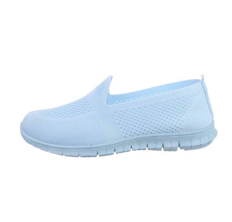 Ital-Design Damen Low-Top Freizeit Slipper (82285448) Flach Sneakers Low in Hellblau von Ital-Design