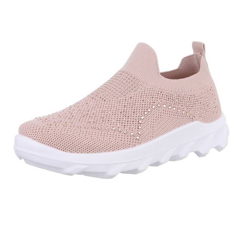 Ital-Design Damen Low-Top Freizeit Slipper (88843465) Flach Sneakers Low in Altrosa von Ital-Design