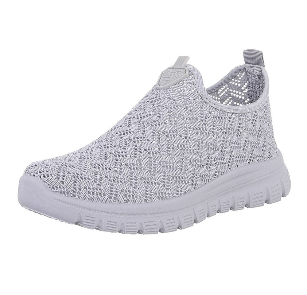 Ital-Design Damen Low-Top Freizeit Slipper (88843494) Keilabsatz/Wedge Sneakers Low in Hellgrau von Ital-Design