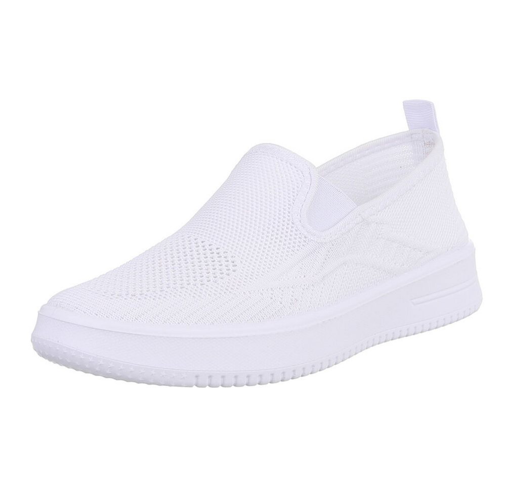 Ital-Design Damen Low-Top Freizeit Slipper (88843548) Flach Sneakers Low in Weiß von Ital-Design
