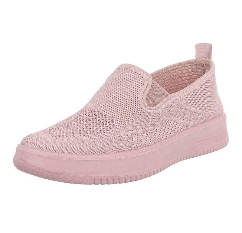 Ital-Design Damen Low-Top Freizeit Slipper (88843574) Flach Sneakers Low in Altrosa von Ital-Design