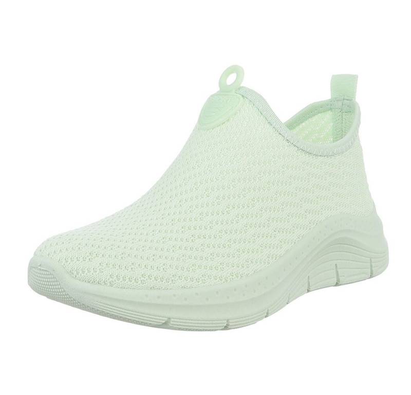 Ital-Design Damen Low-Top Freizeit Slipper (88851292) Keilabsatz/Wedge Sneakers Low in Hellgrün von Ital-Design