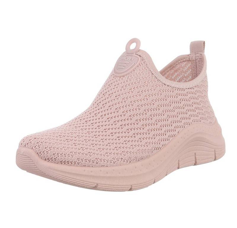 Ital-Design Damen Low-Top Freizeit Slipper (88851304) Keilabsatz/Wedge Sneakers Low in Altrosa von Ital-Design