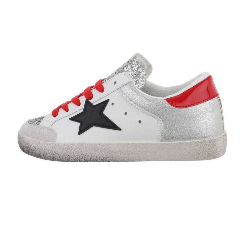 Ital-Design Damen Low-Top Freizeit Sneaker (73586707) Flach Sneakers Low in Weiß von Ital-Design