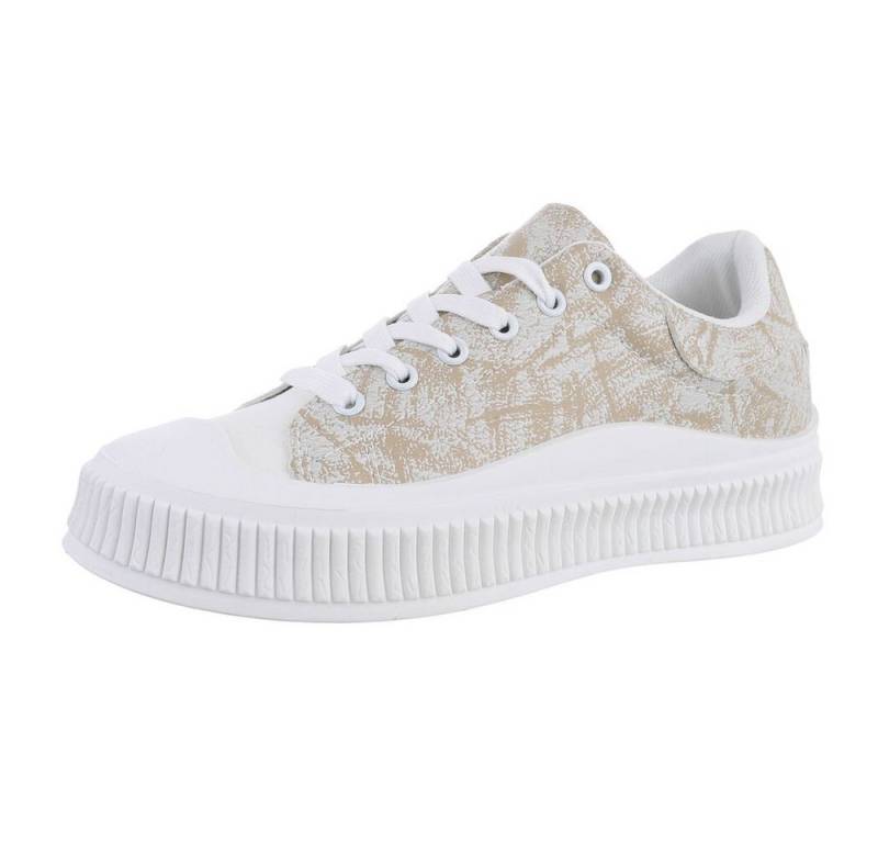 Ital-Design Damen Low-Top Freizeit Sneaker (79631554) Flach Sneakers Low in Beige von Ital-Design