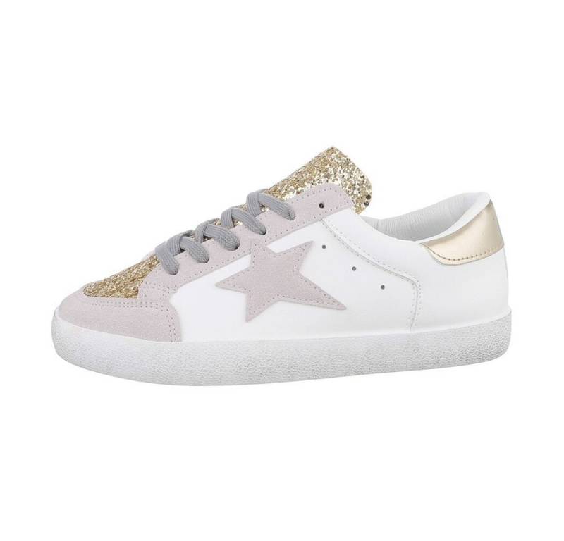 Ital-Design Damen Low-Top Freizeit Sneaker (85255652) Flach Sneakers Low in Gold von Ital-Design