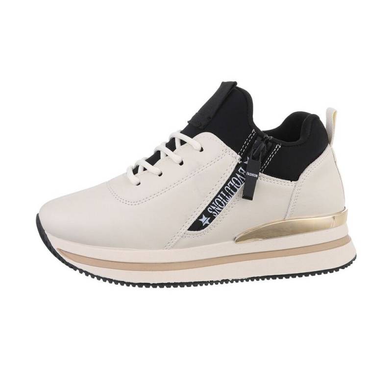 Ital-Design Damen Low-Top Freizeit Sneaker (85878131) Flach Sneakers Low in Beige von Ital-Design