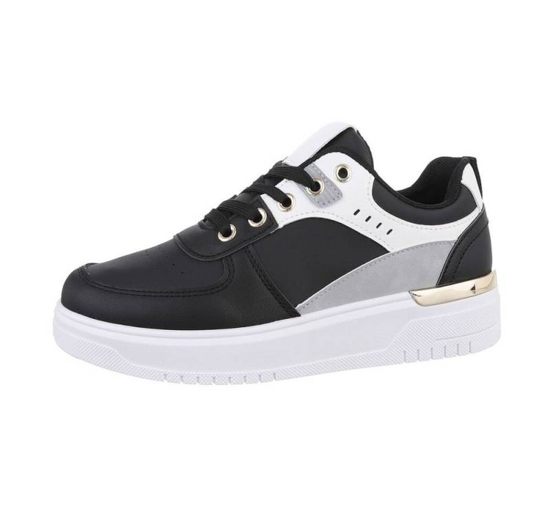 Ital-Design Damen Low-Top Freizeit Sneaker (85878412) Flach Sneakers Low in Schwarz von Ital-Design