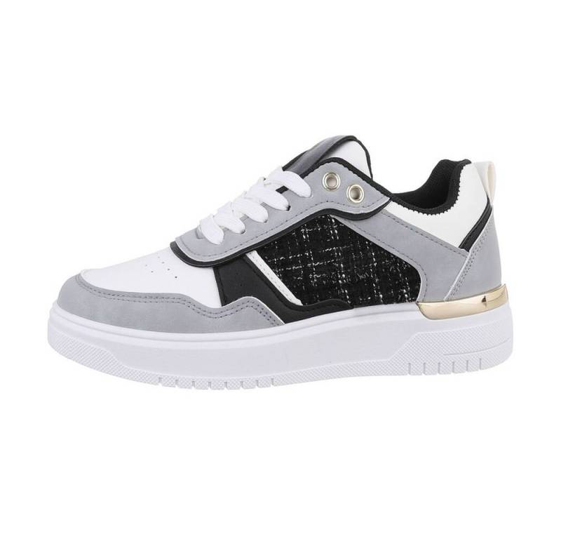 Ital-Design Damen Low-Top Freizeit Sneaker (85878430) Flach Sneakers Low in Grau von Ital-Design