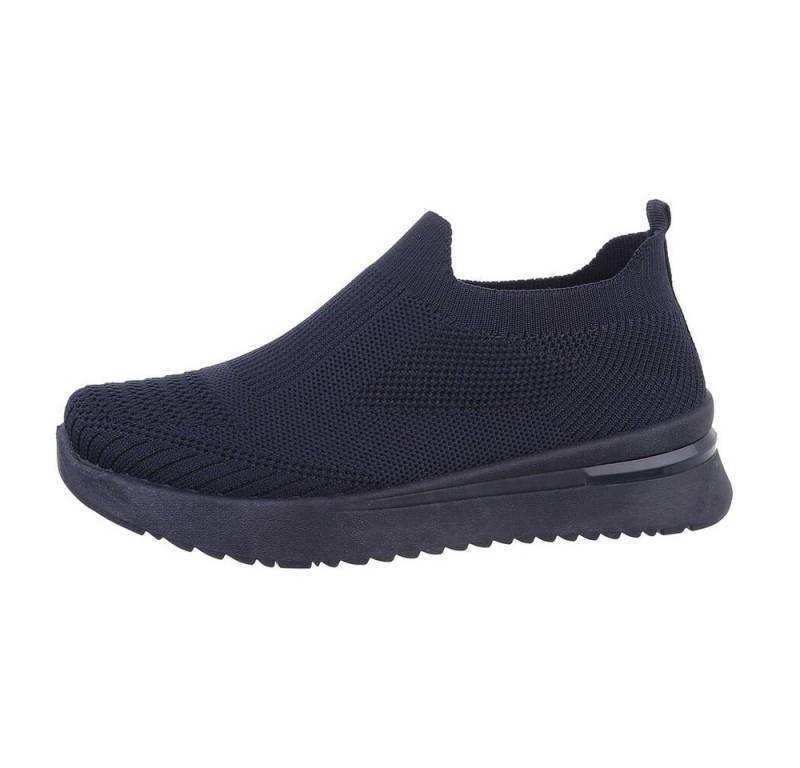Ital-Design Damen Low-Top Freizeit Sneaker (85878490) Keilabsatz/Wedge Sneakers Low in Dunkelblau von Ital-Design