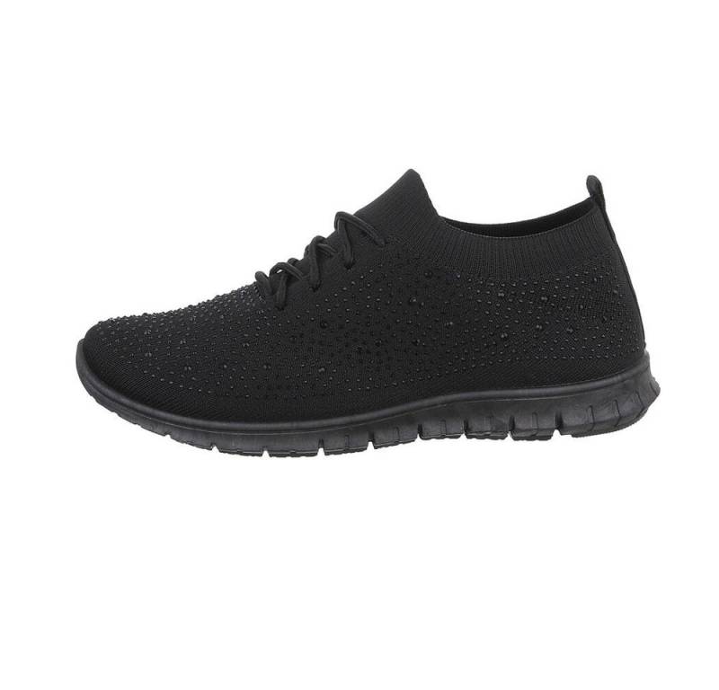 Ital-Design Damen Low-Top Freizeit Sneaker (85960041) Flach Sneakers Low in Schwarz von Ital-Design