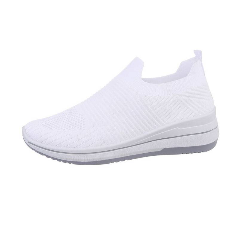 Ital-Design Damen Low-Top Freizeit Sneaker (85960366) Keilabsatz/Wedge Sneakers Low in Weiß von Ital-Design