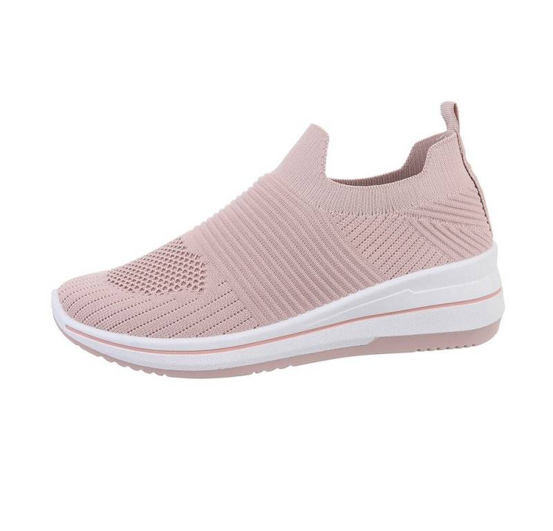 Ital-Design Damen Low-Top Freizeit Sneaker (85960371) Keilabsatz/Wedge Sneakers Low in Altrosa von Ital-Design