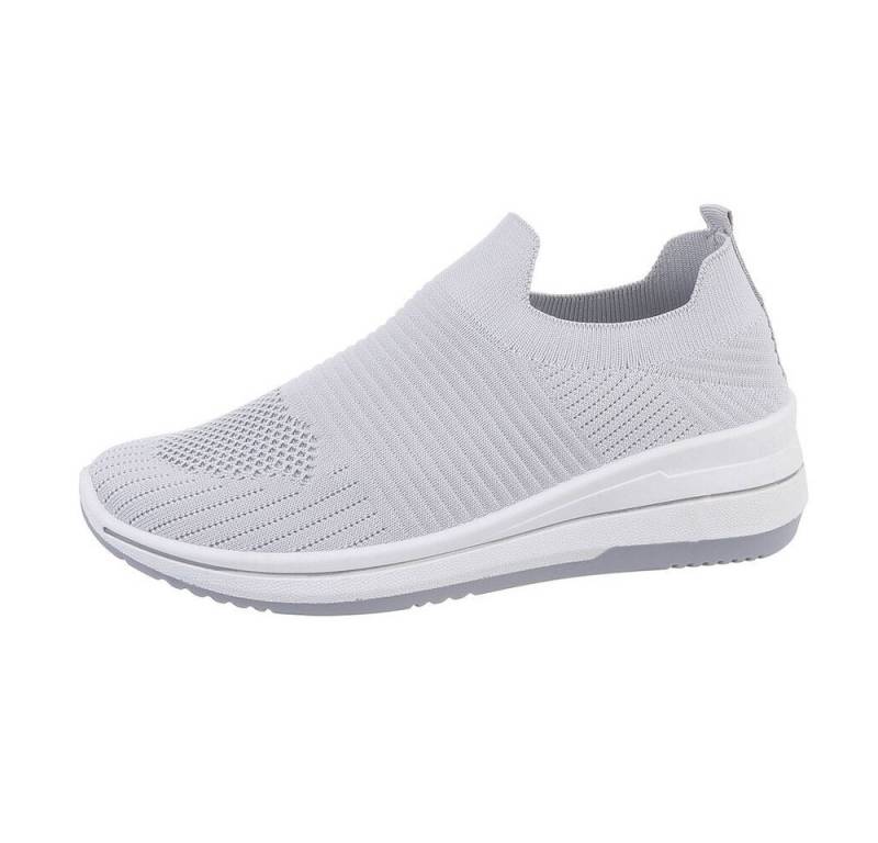 Ital-Design Damen Low-Top Freizeit Sneaker (85960392) Keilabsatz/Wedge Sneakers Low in Grau von Ital-Design