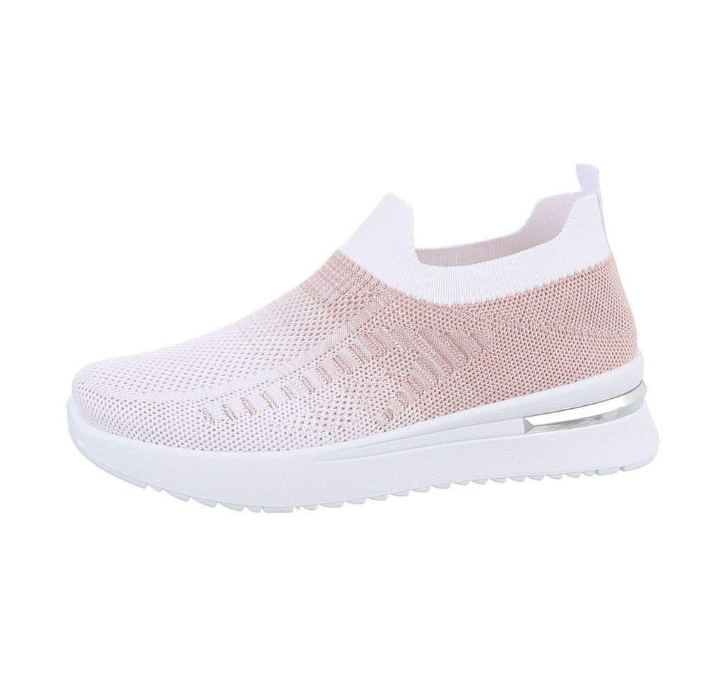 Ital-Design Damen Low-Top Freizeit Sneaker (85960415) Keilabsatz/Wedge Sneakers Low in Altrosa von Ital-Design