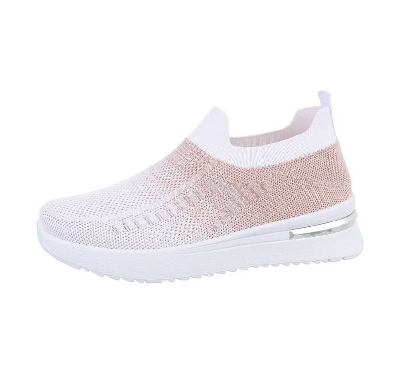 Ital-Design Damen Low-Top Freizeit Sneaker (85960415) Keilabsatz/Wedge Sneakers Low in Altrosa von Ital-Design