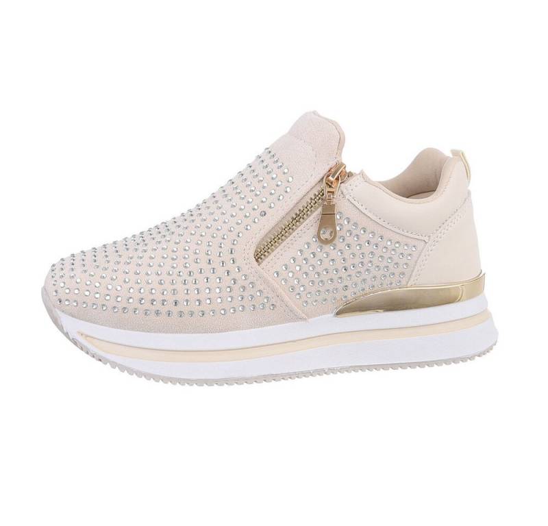 Ital-Design Damen Low-Top Freizeit Sneaker (86016697) Keilabsatz/Wedge Sneakers Low in Beige von Ital-Design