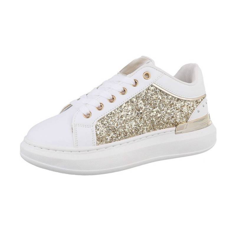 Ital-Design Damen Low-Top Freizeit Sneaker (86188074) Keilabsatz/Wedge Sneakers Low in Gold von Ital-Design