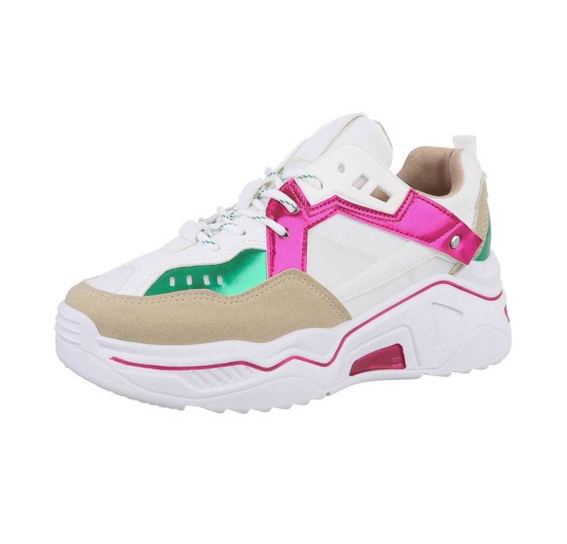 Ital-Design Damen Low-Top Freizeit Sneaker (86344879) Keilabsatz/Wedge Sneakers Low in Weiß von Ital-Design