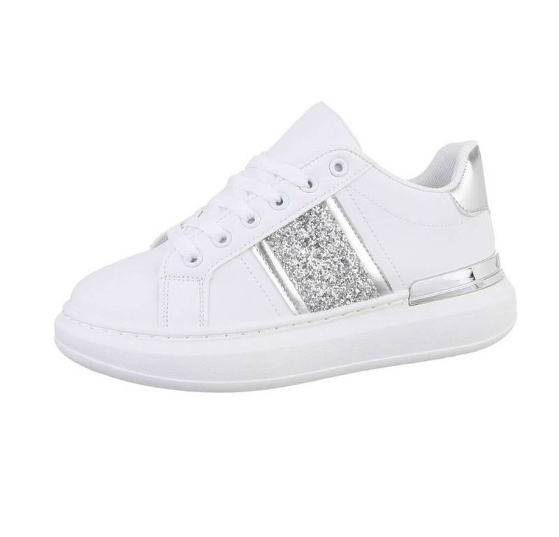 Ital-Design Damen Low-Top Freizeit Sneaker (86344935) Flach Sneakers Low in Weiß von Ital-Design