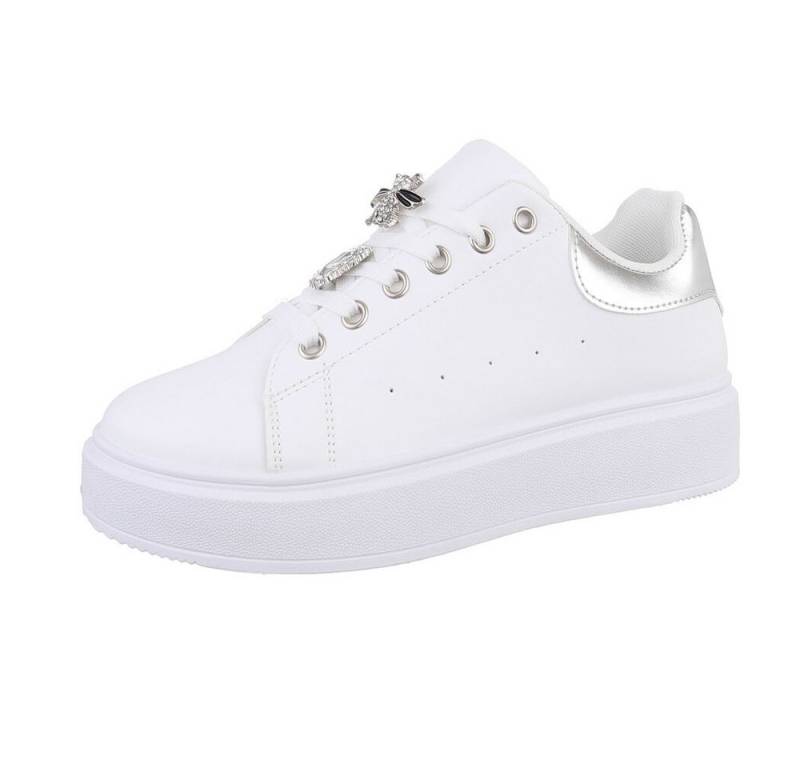Ital-Design Damen Low-Top Freizeit Sneaker (86706306) Keilabsatz/Wedge Sneakers Low in Weiß von Ital-Design