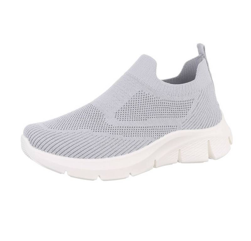 Ital-Design Damen Low-Top Freizeit Sneaker (86706698) Keilabsatz/Wedge Sneakers Low in Grau von Ital-Design