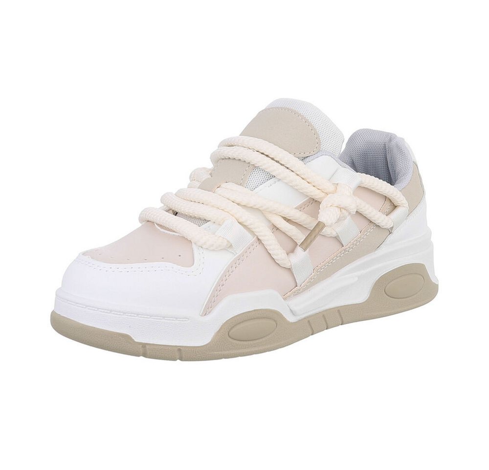Ital-Design Damen Low-Top Freizeit Sneaker (87284004) Keilabsatz/Wedge Sneakers Low in Beige von Ital-Design