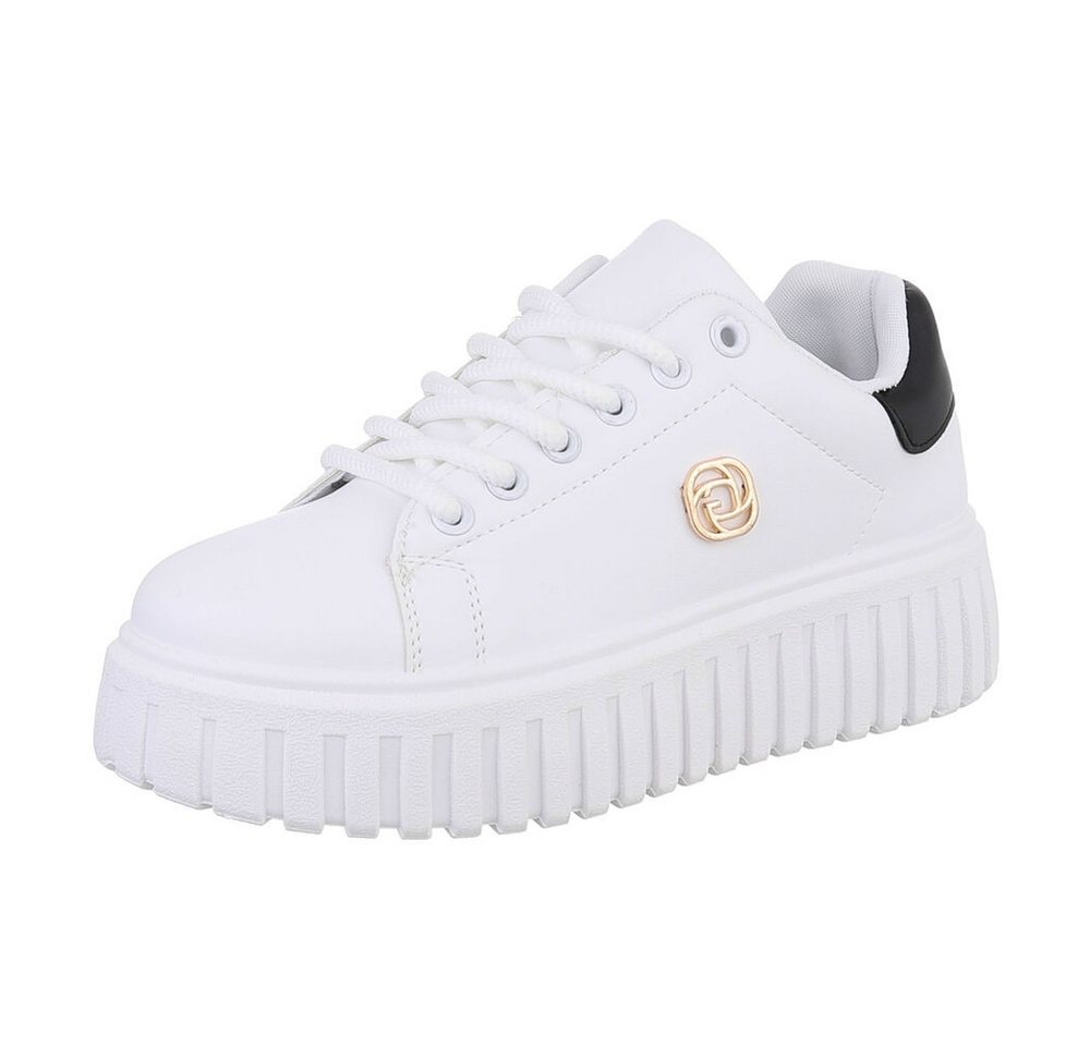 Ital-Design Damen Low-Top Freizeit Sneaker (87451848) Flach Sneakers Low in Weiß von Ital-Design