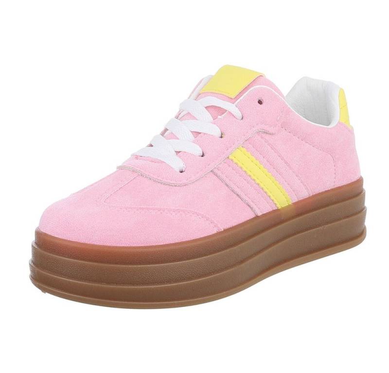 Ital-Design Damen Low-Top Freizeit Sneaker (88519260) Flach Sneakers Low in Rosa von Ital-Design