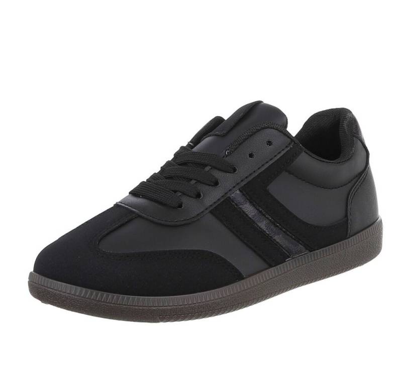 Ital-Design Damen Low-Top Freizeit Sneaker (88519422) Flach Sneakers Low in Schwarz von Ital-Design
