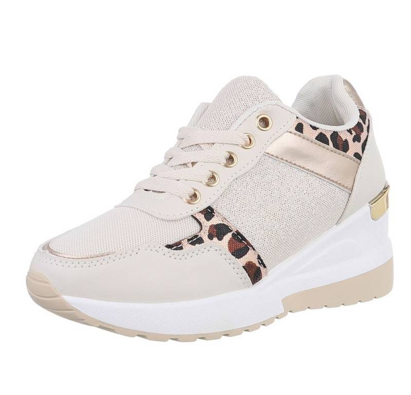 Ital-Design Damen Low-Top Freizeit Sneaker (88671451) Keilabsatz/Wedge Sneakers Low in Beige von Ital-Design