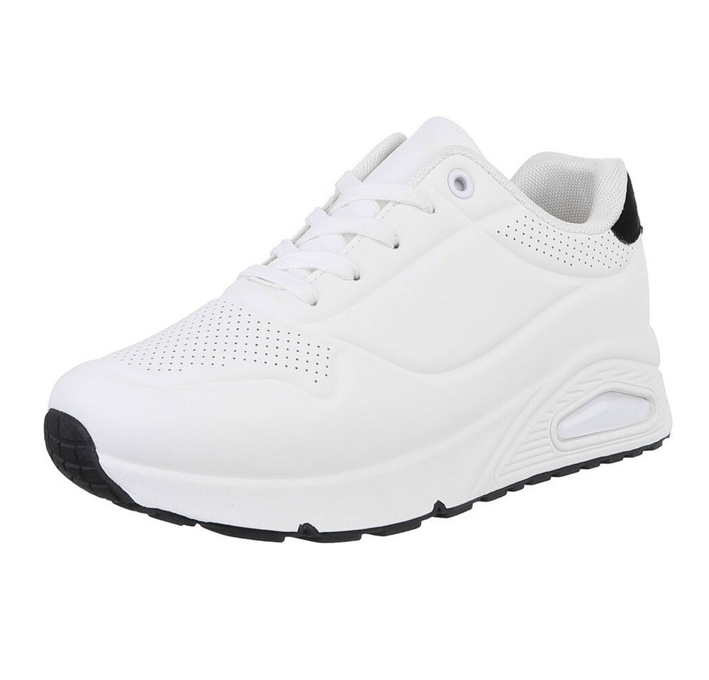 Ital-Design Damen Low-Top Freizeit Sneaker (88671590) Keilabsatz/Wedge Sneakers Low in Weiß von Ital-Design