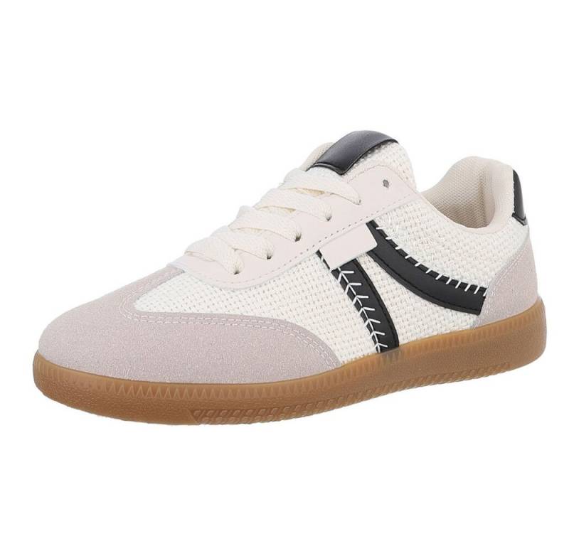 Ital-Design Damen Low-Top Freizeit Sneaker (88671626) Flach Sneakers Low in Creme von Ital-Design