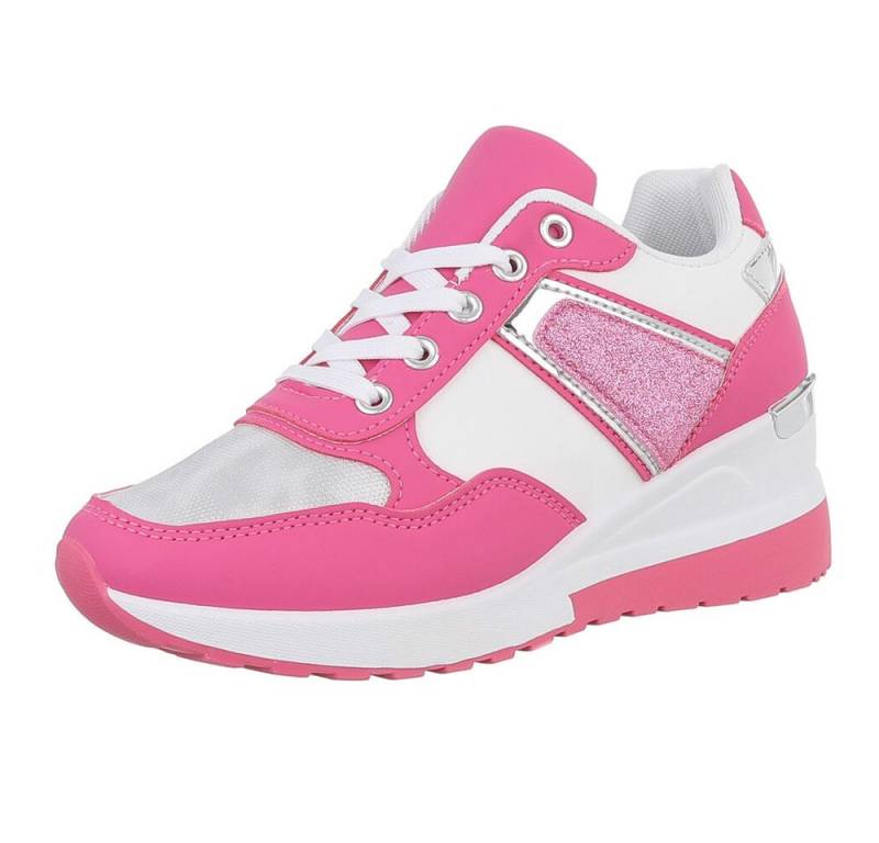 Ital-Design Damen Low-Top Freizeit Sneaker (88671636) Keilabsatz/Wedge Sneakers Low in Pink von Ital-Design