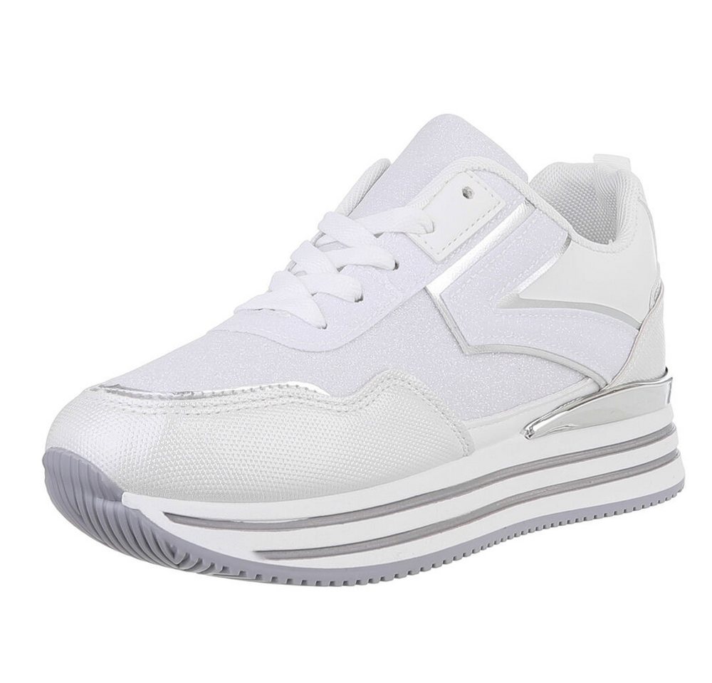 Ital-Design Damen Low-Top Freizeit Sneaker (88671657) Keilabsatz/Wedge Sneakers Low in Weiß von Ital-Design