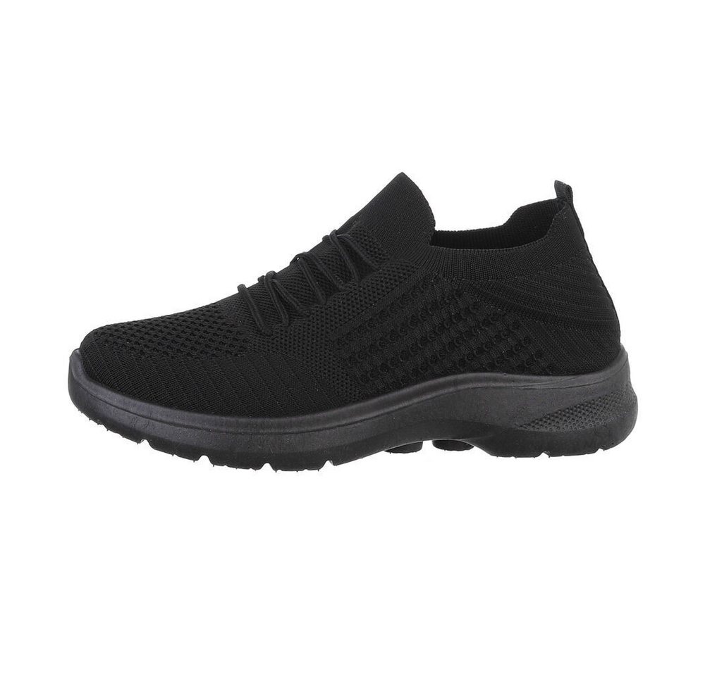 Ital-Design Damen Low-Top Freizeit Sneaker (88791642) Flach Sneakers Low in Schwarz von Ital-Design