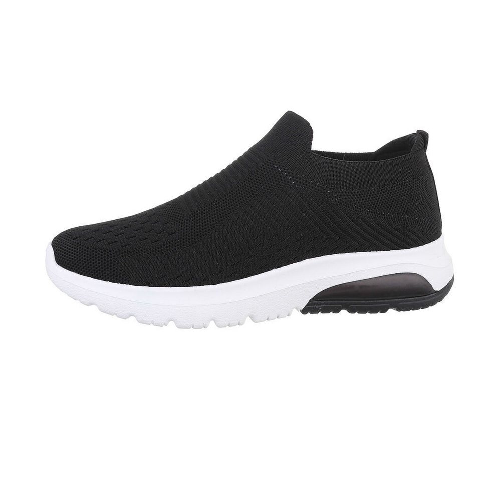 Ital-Design Damen Low-Top Freizeit Sneaker (88791666) Flach Sneakers Low in Schwarz von Ital-Design