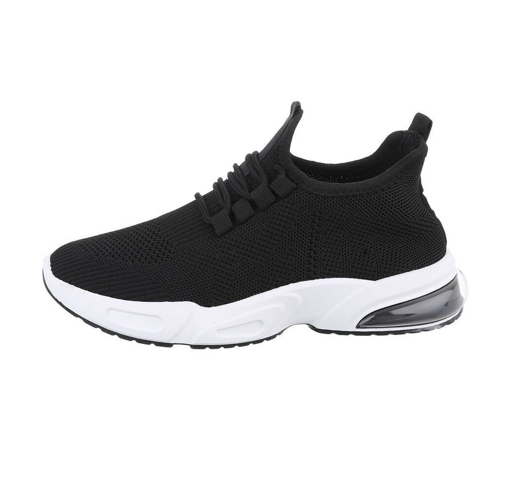 Ital-Design Damen Low-Top Freizeit Sneaker (88791685) Flach Sneakers Low in Schwarz von Ital-Design