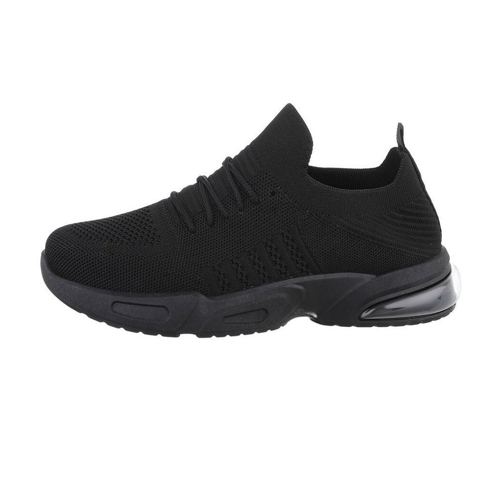Ital-Design Damen Low-Top Freizeit Sneaker (88791695) Flach Sneakers Low in Schwarz von Ital-Design