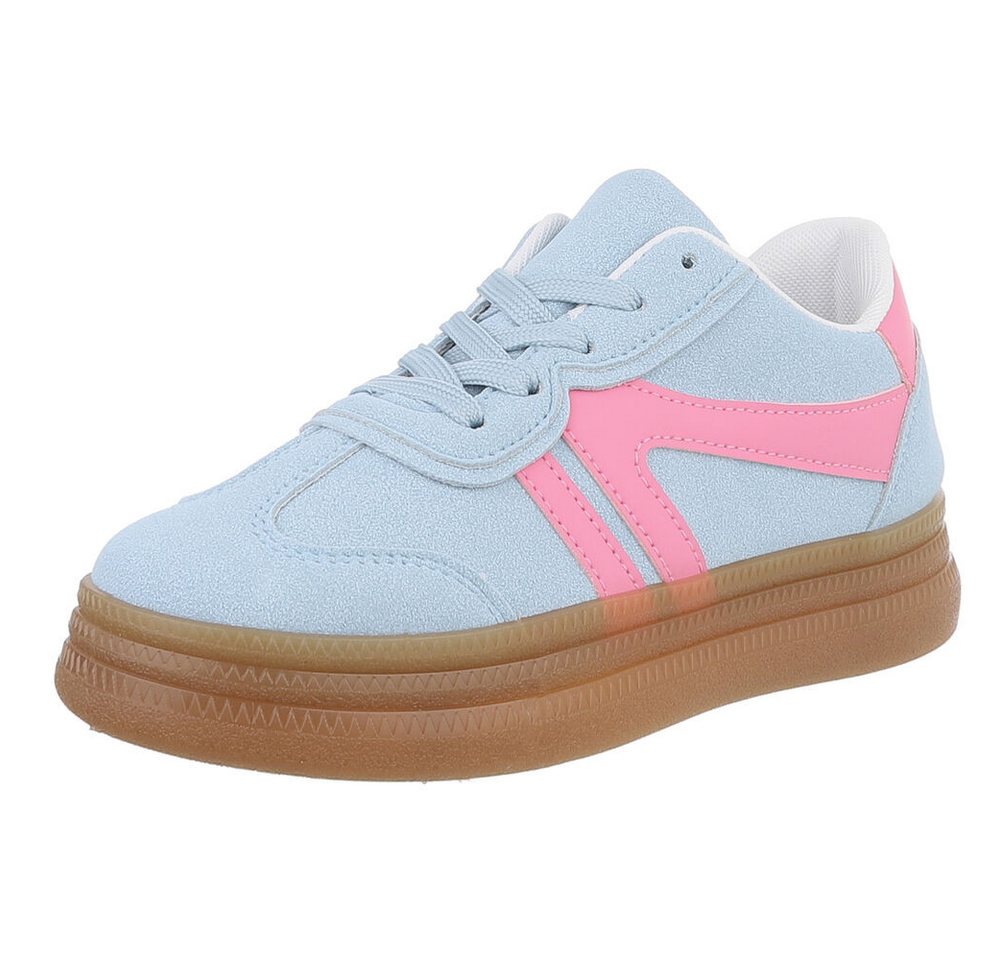 Ital-Design Damen Low-Top Freizeit Sneaker (88828216) Keilabsatz/Wedge Sneakers Low in Hellblau von Ital-Design
