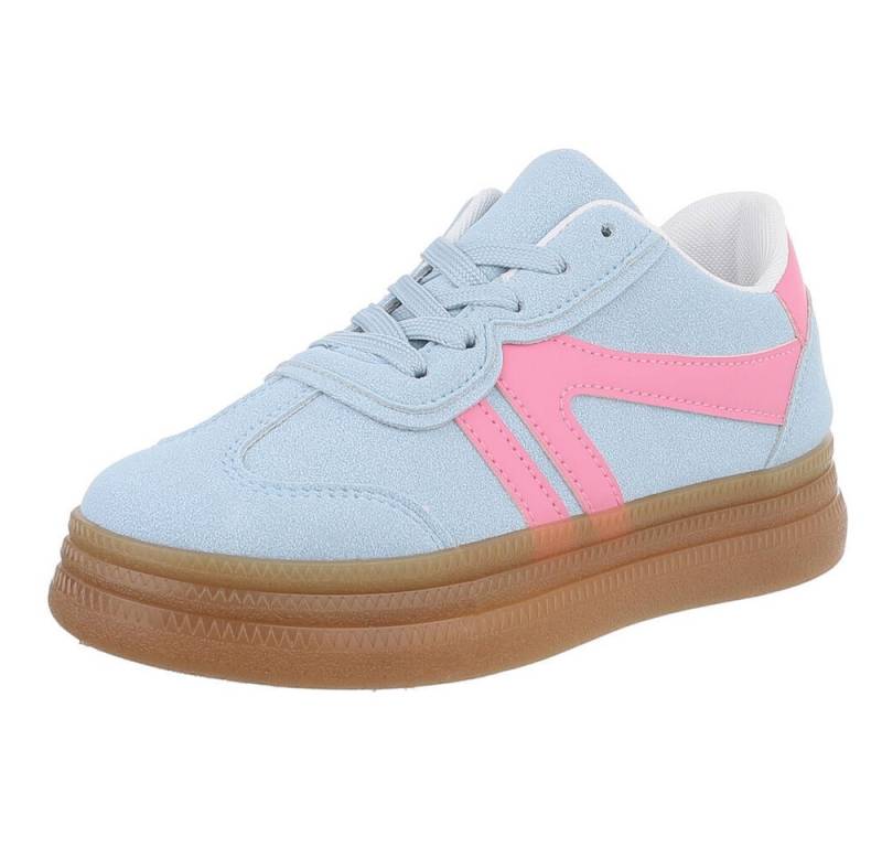 Ital-Design Damen Low-Top Freizeit Sneaker (88828216) Keilabsatz/Wedge Sneakers Low in Hellblau von Ital-Design