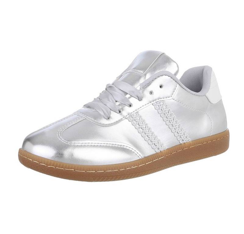 Ital-Design Damen Low-Top Freizeit Sneaker (88828497) Flach Sneakers Low in Silber von Ital-Design