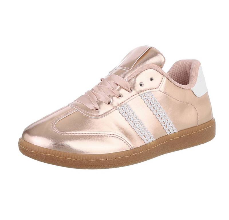 Ital-Design Damen Low-Top Freizeit Sneaker (88828507) Flach Sneakers Low in Champagner von Ital-Design