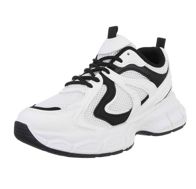 Ital-Design Damen Low-Top Freizeit Sneaker (88828533) Keilabsatz/Wedge Sneakers Low in Weiß von Ital-Design