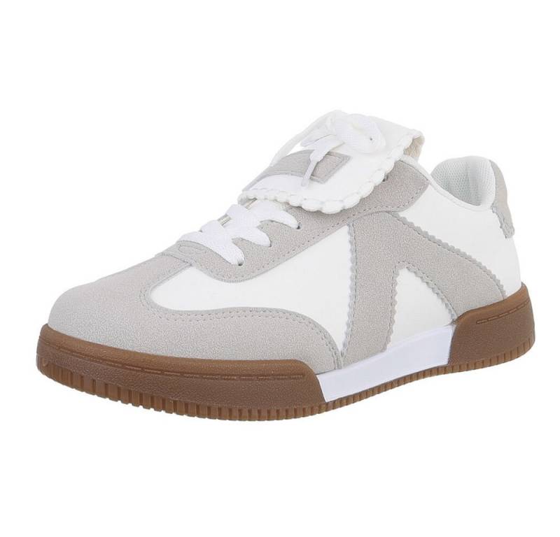 Ital-Design Damen Low-Top Freizeit Sneaker (88828539) Flach Sneakers Low in Weiß von Ital-Design