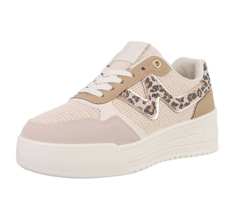 Ital-Design Damen Low-Top Freizeit Sneaker (88828625) Keilabsatz/Wedge Sneakers Low in Hellbraun von Ital-Design